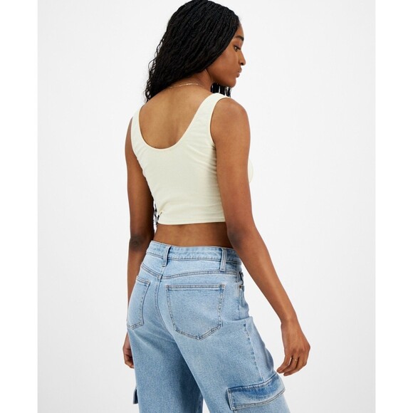 Grayson Threads, the Label Juniors' Pink Floyd Graphic Corset Top - Beige, L - Picture 2 of 3